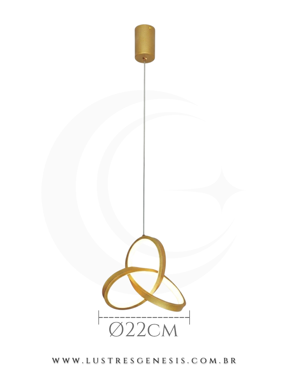 O Lustre Pendente em metal e silicone une elegancia e sofistiacao para o seu ambiente. Com LED integrado de 18W na luz amarela 3000K bivolt